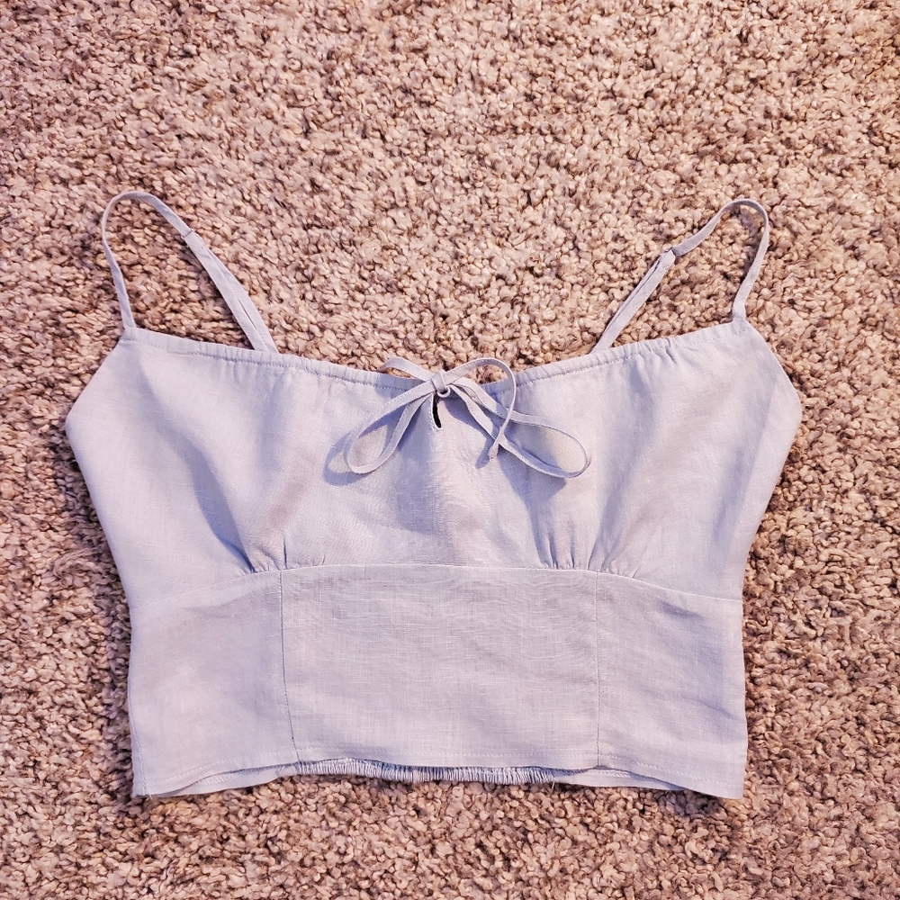 sky blue top